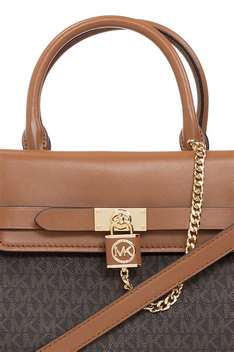 large michael kors suede handbag hamilton brown|Michael Kors Hamilton legacy bag.